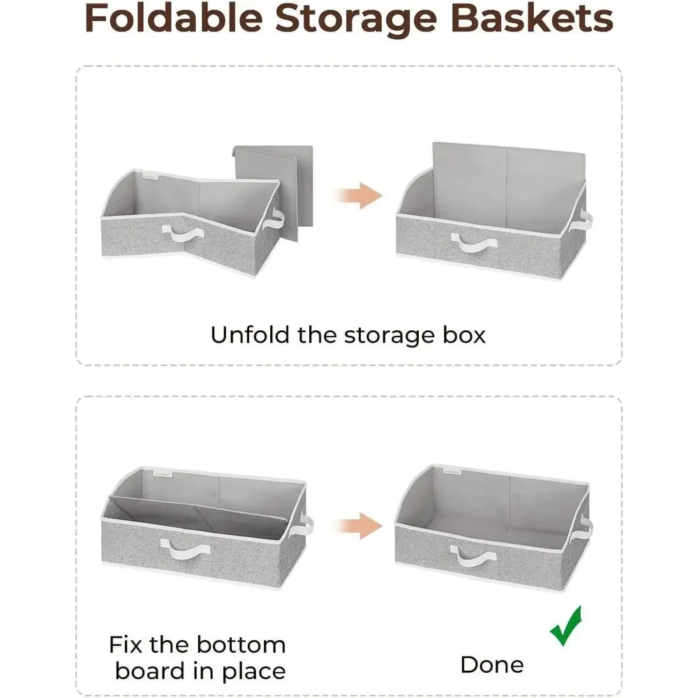 StorageWorks Closet Storage Bins, Trapezoid Organizer Box for Shelves, Fabric